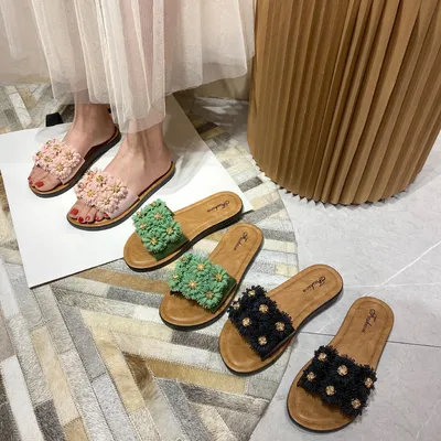 Fashion six chrysanthemum harbor Style Slippers