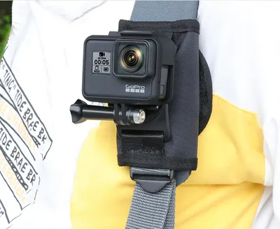 Sports camera backpack fixed shoulder strap