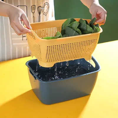 A basket for washing vegetables and fruit