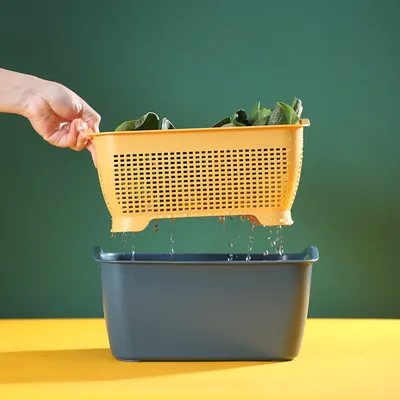 A basket for washing vegetables and fruit