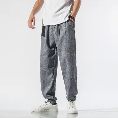 Japanese linen beam pants men