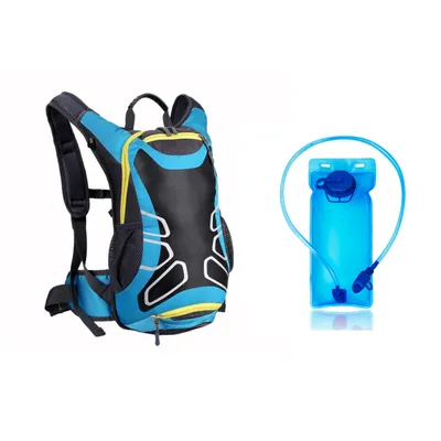 Blue with bottle