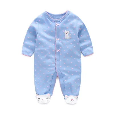 Animal pattern male and female baby long-sleeved romper