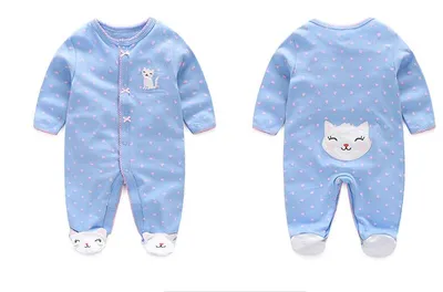Animal pattern male and female baby long-sleeved romper
