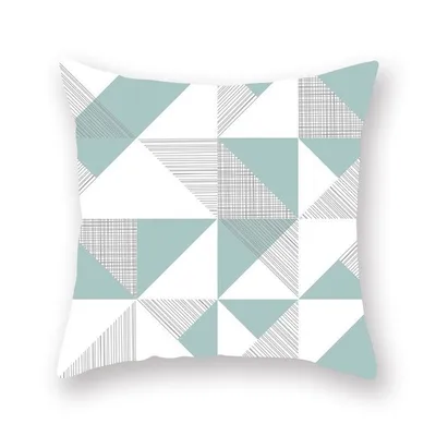 Green bright color geometric pillow cushion