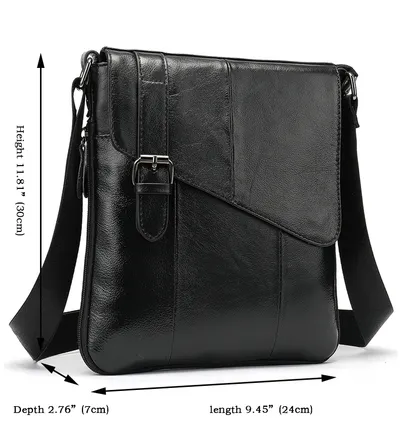 Head layer cowhide shoulder bag