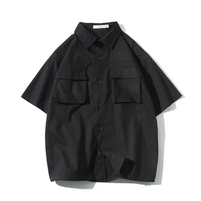 Summer drawstring hem tooling short sleeve