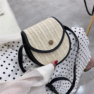 New Korean style straw woven mobile phone bag