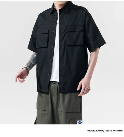 Summer drawstring hem tooling short sleeve