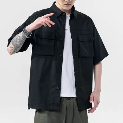 Summer drawstring hem tooling short sleeve
