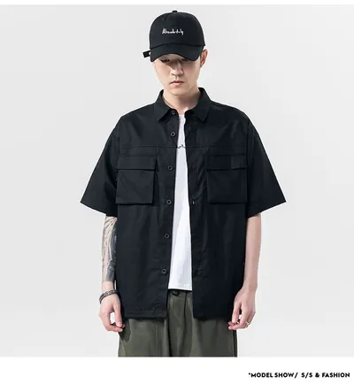 Summer drawstring hem tooling short sleeve