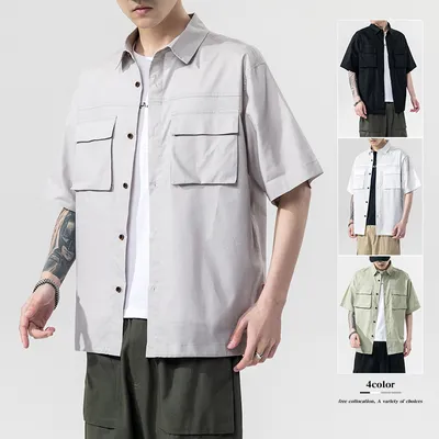 Summer drawstring hem tooling short sleeve