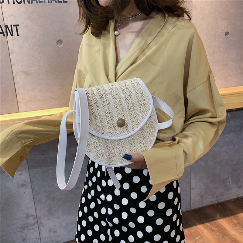 New Korean style straw woven mobile phone bag