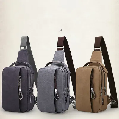 Men's casual canvas shoulder bag