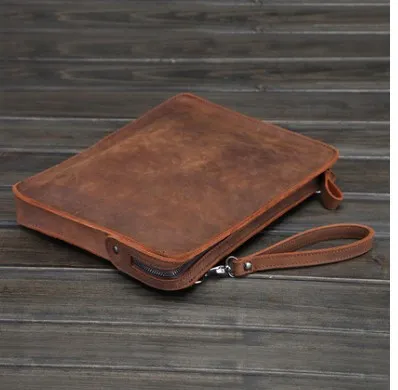 Men's business leather shoulder bag