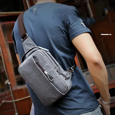 Men's casual canvas shoulder bag