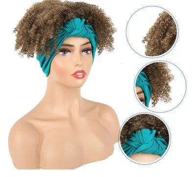 Fluffy short curly hair scarf