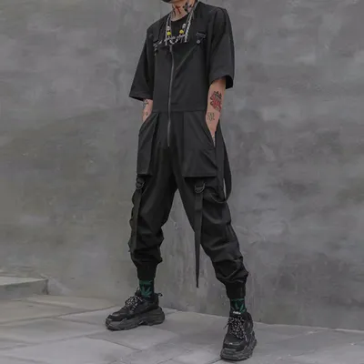 Hip-hop loose overalls men