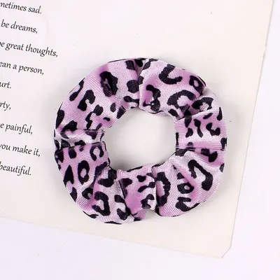 Leopard Flannel Large Intestine Hair Tie
