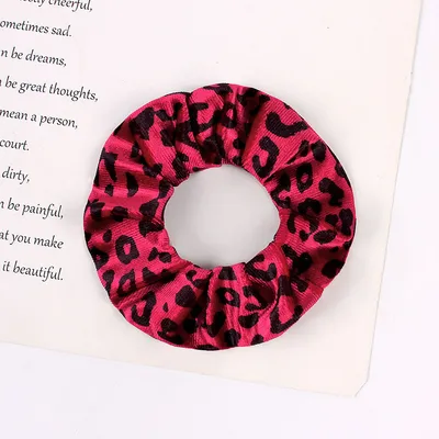 Leopard Flannel Large Intestine Hair Tie