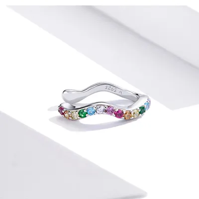 Female silver colored zircon earrings