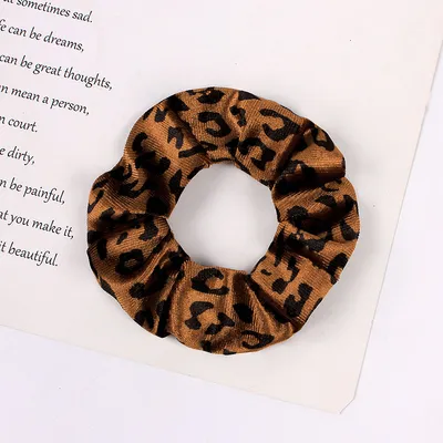 Leopard Flannel Large Intestine Hair Tie