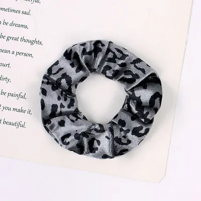 Leopard Flannel Large Intestine Hair Tie