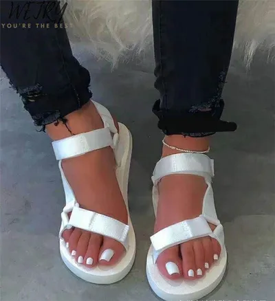 Velcro flat casual sandals