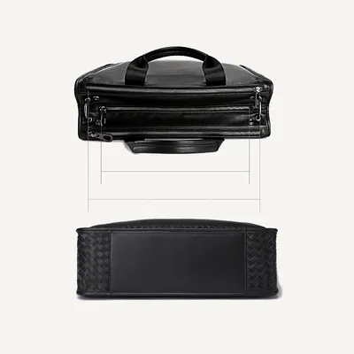 Men's sheepskin woven briefcase