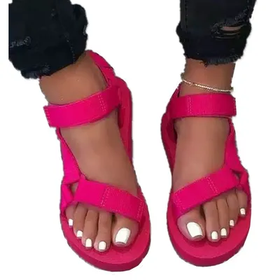 Velcro flat casual sandals