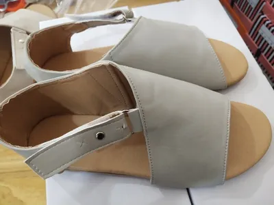 Fish Mouth PU European and American Sandals Flat Heel