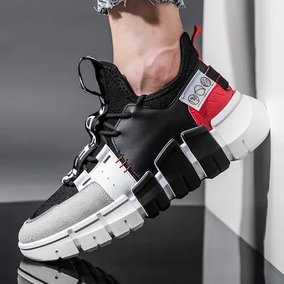 Leather panel casual sneakers