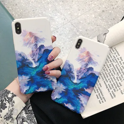 Dark blue and colorful phone case