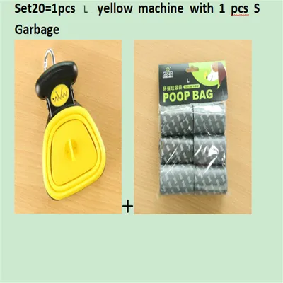 Dog Pet Travel Foldable Pooper Scooper With 1 Roll Decomposable bags Poop Scoop