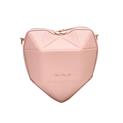 Geometric heart-shaped bag