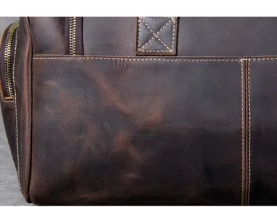 First layer leather big travel bag