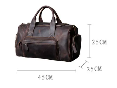 First layer leather big travel bag