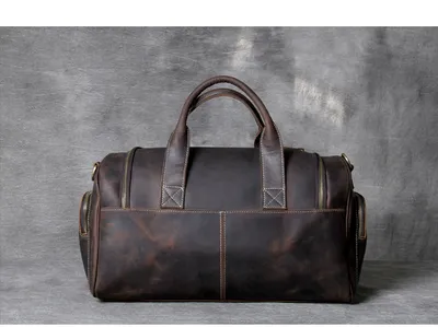 First layer leather big travel bag