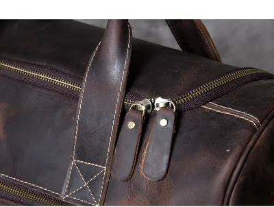 First layer leather big travel bag