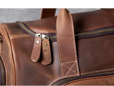 First layer leather big travel bag