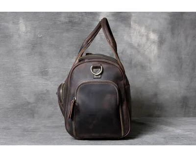 First layer leather big travel bag