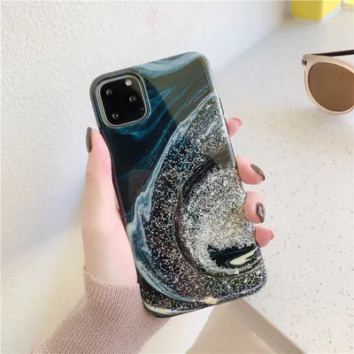 Colorful crystal marble pattern phone case