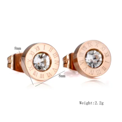 Roman Numerals and Diamond Stud Earrings