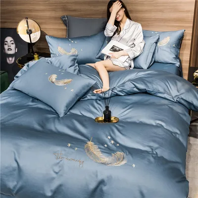 Four-piece cotton embroidery bed