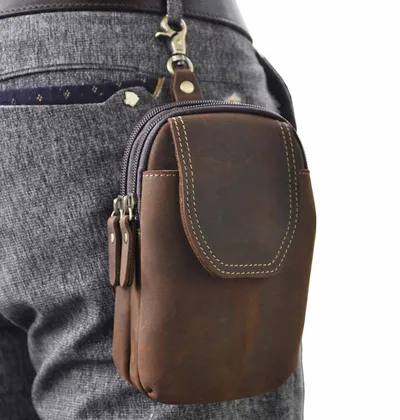 6 inch small belt bag with hook