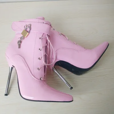 Locked Look- Ankle Strap Lace Up Boots