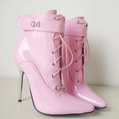 Locked Look- Ankle Strap Lace Up Boots