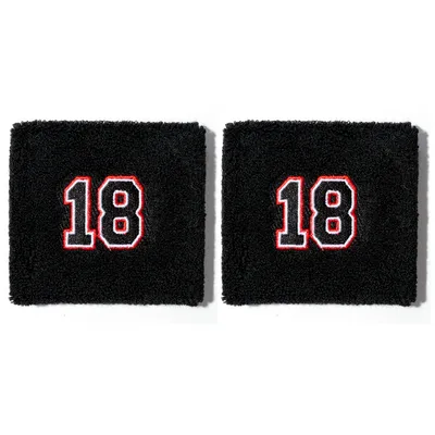 Male Black Number 18 Sports Wristband