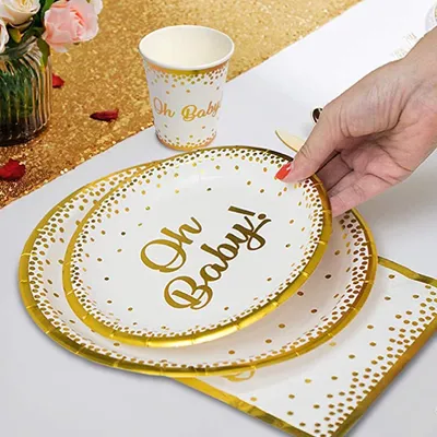 oh baby baby theme paper cup paper plate