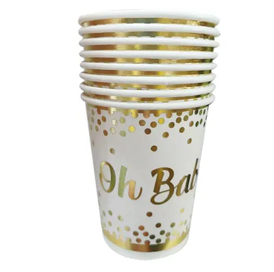 oh baby baby theme paper cup paper plate